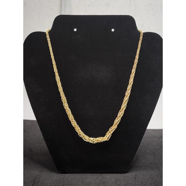 14K Gold Tapered Twist Rope Chain Necklace 20" Total Weight: 6.7g