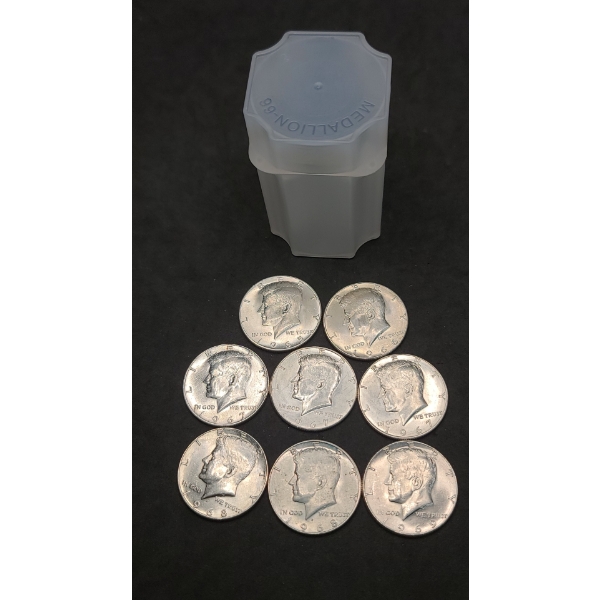Assorted Years 40% Silver Kennedy Half Dollars In Coin Holder - Face Value: $4.00
