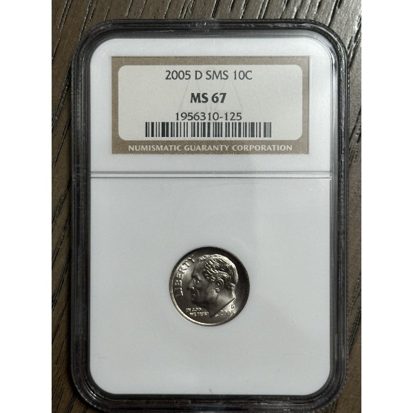 NGC MS67 2005-D SMS Roosevelt Dime