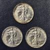Image 1 : 3 Pcs - 1942 P / 1942 D / 1942 S  Walking Liberty Half Dollars - High Grade - See Pics