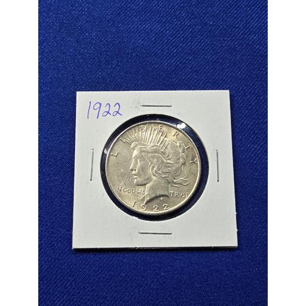 1922 Silver Peace Dollar - Great Condition, in Protective Sleeve