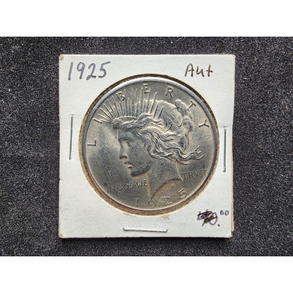 1925 Silver United States Peace Dollar - Great Almost Uncirculated Silver Coin!