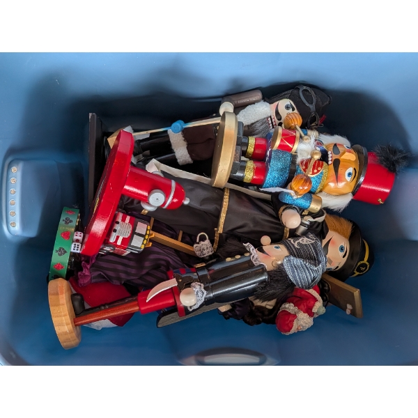 Huge lot of Nutcrackers, Rubbermaid Wagon Tote, & More