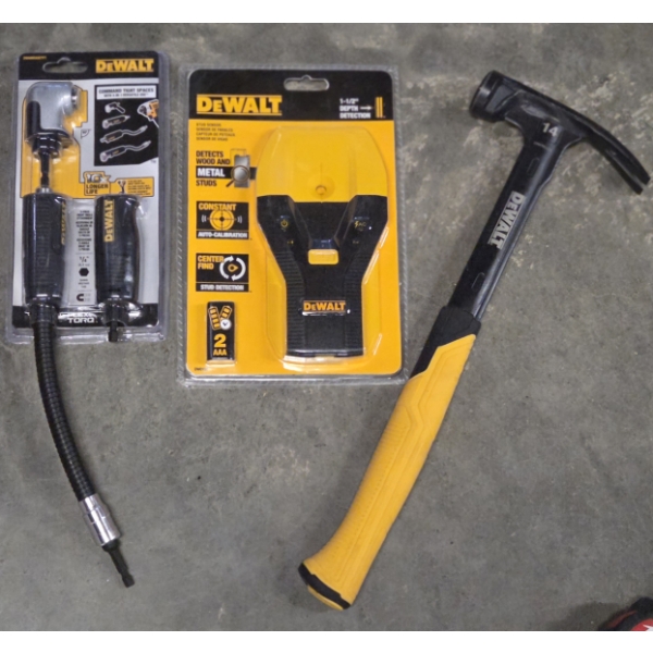 All New! DeWalt Flex Toro, 14 Hammer, & Stud Sensor