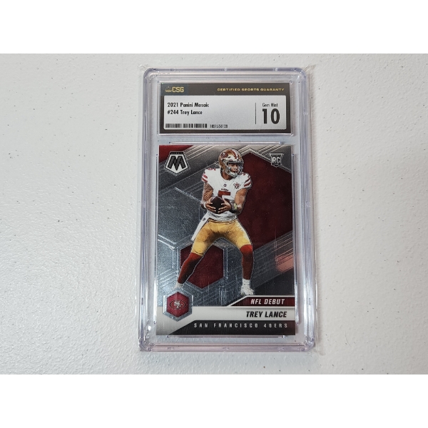 2021 Panini Mosaic Trey Lance Rookie Card #244 - CSG Gem Mint 10