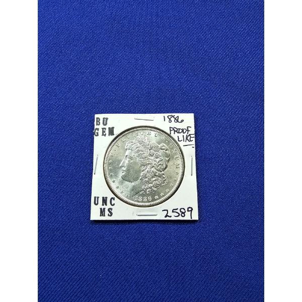 1886 Morgan Silver Dollar - Proof Like - BU GEM - Mint Condition!