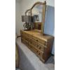 Image 2 : Ladies Solid Oak Dress & Mirror _ Matching Sleigh Bedroom Suiite - 67 x 30 x 17