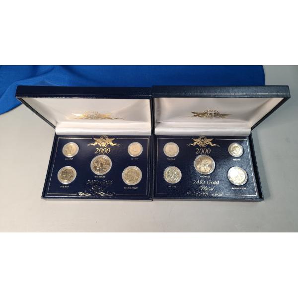 (2) 2000 24Kt Gold Plated U.S Mint Coin Sets