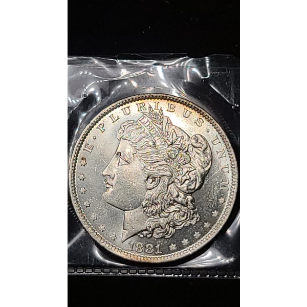 1881-O Morgan Silver Dollar - MS Coin With Light Toning - 90% Silver US Coin