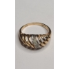 Image 4 : Women's 10K Yellow Gold Diamond Croissant Cocktail Ring - Size 6.5 - Weight: 2.2g