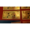 Image 3 : Japanese Anime' - 5 Pc Set of 24k Gold Foil CAPTAIN TSUBASA - 10000 Yen Notes (Real Gold Foil)