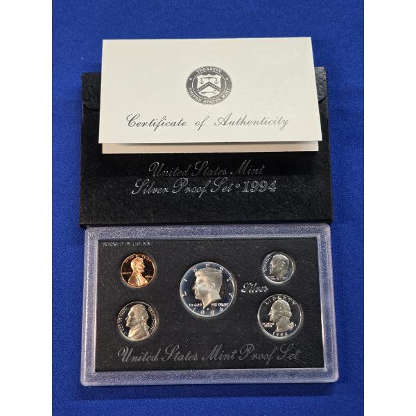1994-S United States Mint Silver Proof Set in Original Box w/ COA