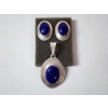 Image 1 : Sterling Silver Blue Stone Pendant and Earrings Set TW: 30.3g