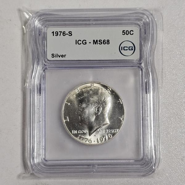 ICG MS68 1776-1976-S Silver Bicentennial Kennedy Half Dollar