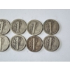 Image 6 : x10 Assorted Years & Mint Marks U.S. 90% Silver Mercury Dimes FV: $1.00