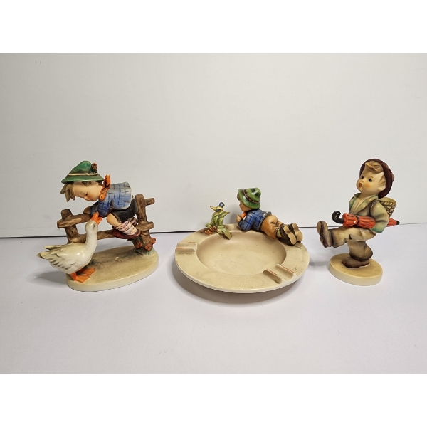Lot of 3 Vintage Collectible Hummel Goebel Porcelain Figurines in Excellent Condition