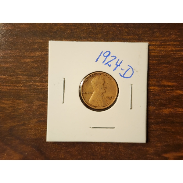 *SCARCE KEY DATE* 1924-D United States Wheat Penny ~ Only 2.5 Million Made in Denver ~ COMPARE TO P!