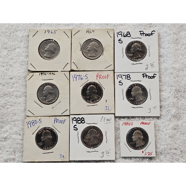Assortment of US Treasury Quarters in Protective Packaging - AFV $2.25