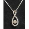 Image 5 : Beautiful Sterling Silver Pendant & Chain Featuring 32 Natural Diamonds - Approx. .12 Carat 