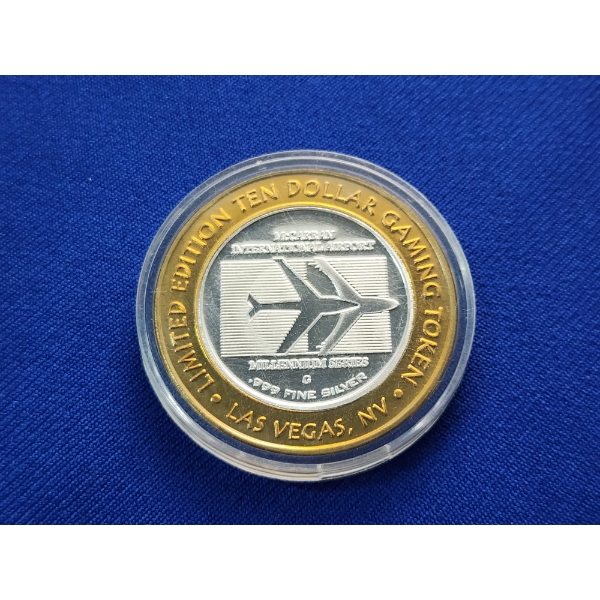 Limited Edition McCarran Airport $10 Gaming Token .999 Fine Silver