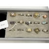 Image 3 : 15 Gorgeous Costume Rings - Storage Box included with several empty slots! 