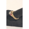 Image 2 : Breathtaking 14K Gold Engagement & Wedding Band Set With Diamonds And Rubies -Size 7.5 -Weight: 4.5g