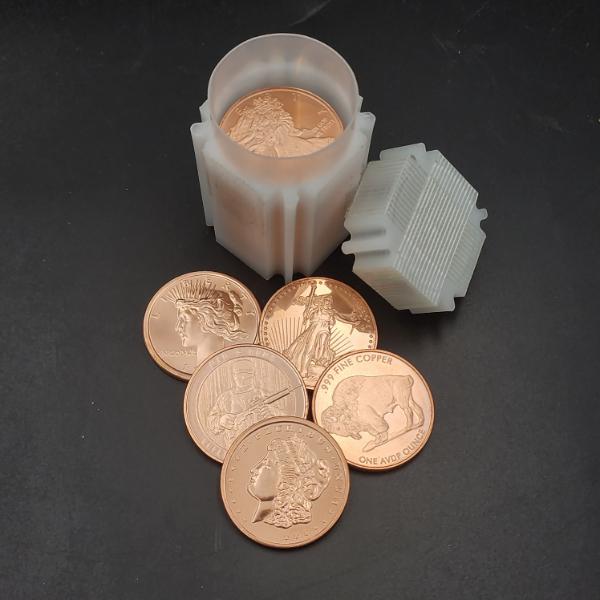 Tube of 20 Assorted 1 AVDP oz .999 Copper Rounds - Mint Condition