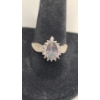Image 1 : Women's 10K White Gold Ring With Mystic Topaz - Size 8 - Weight: 2.2g