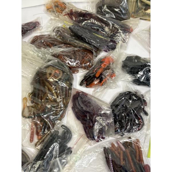 Tons of Fishing Lures - Cabela's Mounts - Different Colored Fishing Lure Worms - Glitter Worms - Etc