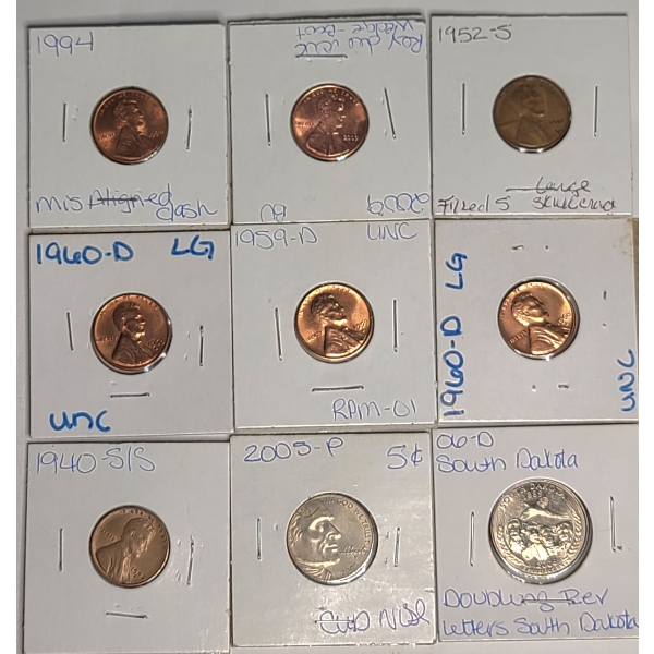 Assorted Years/Mint Marks Unverified U.S Error Coins - Face Value: $0.37