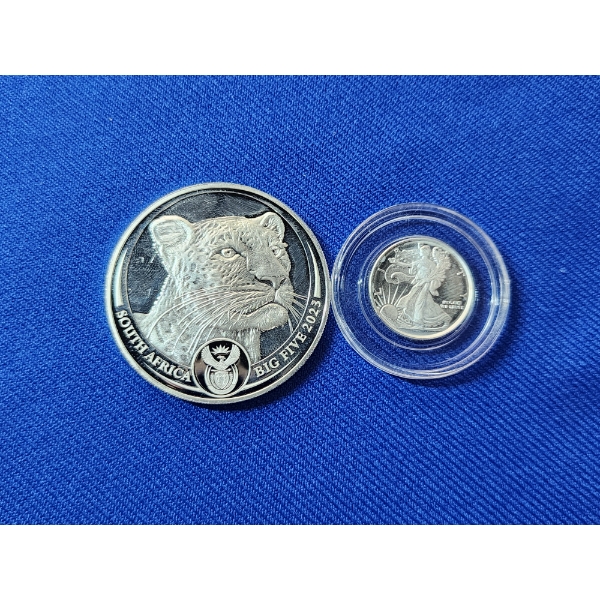 2023 South African Big 5 1 oz Silver Round & 1/10th oz Silver American Eagle COPY