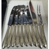 Image 3 : Towle Silversmiths Sterling Silver Handled Knife & Carving Fork Utensil Set 620.2 Total Grams 
