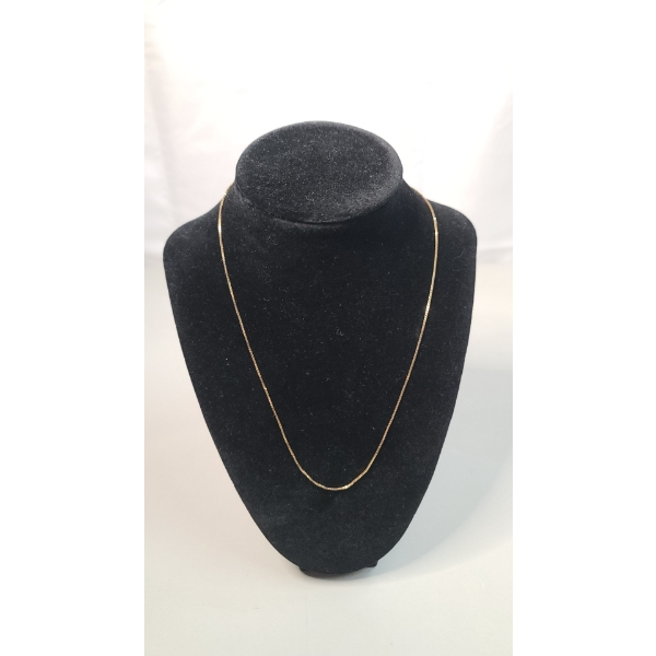 14K Yellow Gold 18" Dainty Box Chain Necklace - Weight: 3.1g