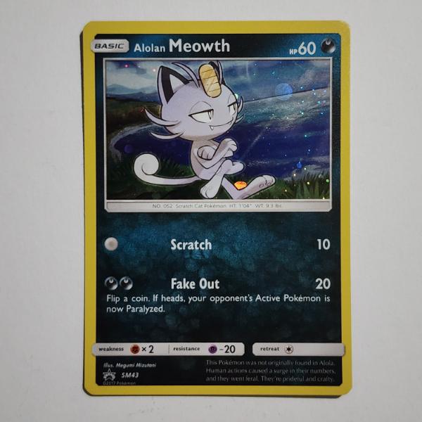 Alolan Meowth SM43 Black Star Promo Holo Rare Pokemon Trading Card