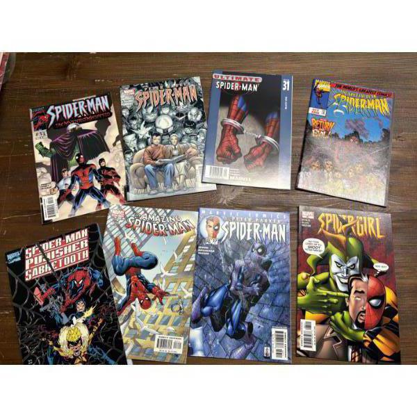 Spider-Man Comics - 8 Comic Books - Peter Parker - Spider-Girl - Punisher Sabre Tooth