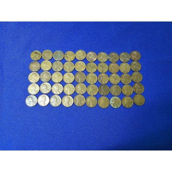 Lot of 50 U.S. Assorted Wheat Cents
