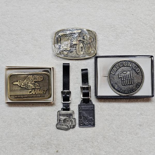 Valuable Collection of Vintage Industrial and Coal Mining Safety Award Belt Buckles
