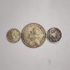 Image 1 : Three Foreign Silver Coins: Canada 10-Cent, Panama 1/2 Balboa, & German 1/2 Mark - See Description