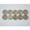 Image 4 : x10 Assorted Years & Mint Marks U.S. 90% Silver Mercury Dimes FV: $1.00