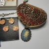 Image 7 : Large Lot of Assorted Fashion Jewelry Items: Pins, Necklace, Bracelet, Pouch - See Photos! 