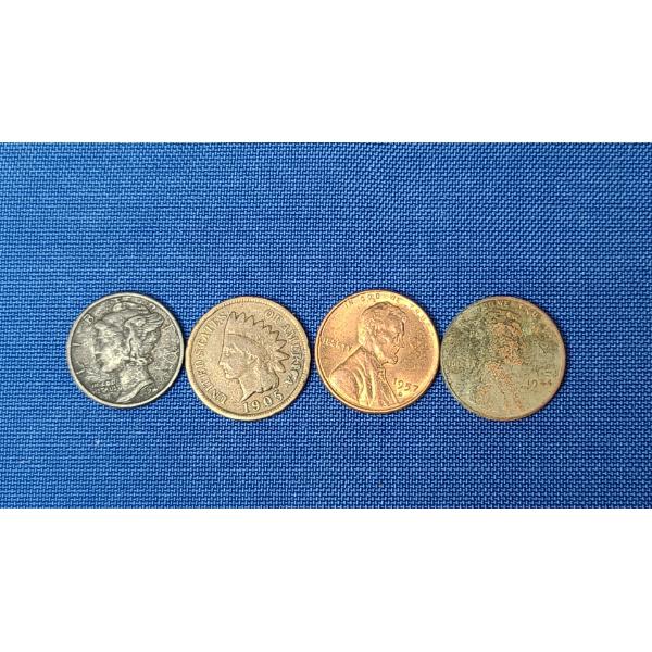Assorted U.S Coins - Including 1941 Silver Mercury Dime - Face Value: $0.13