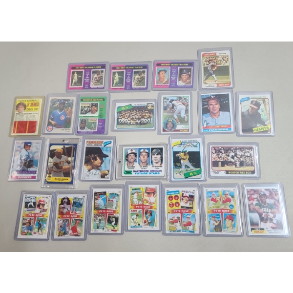 Assorted 1970's And 1980's Topps/Fleer Baseball Cards Featuring Pete Rose & Cal Ripken