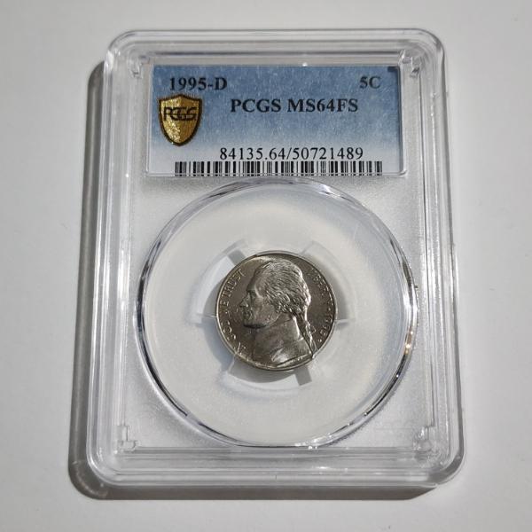 PCGS GOLD SHIELD MS64FS GRADED 1995-D United States Jefferson Nickel Ft. FULL STEPS