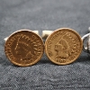 Image 3 : Three Nice Sets of Fashionable Cufflinks Including Unique Indian Head Penny Cufflinks!