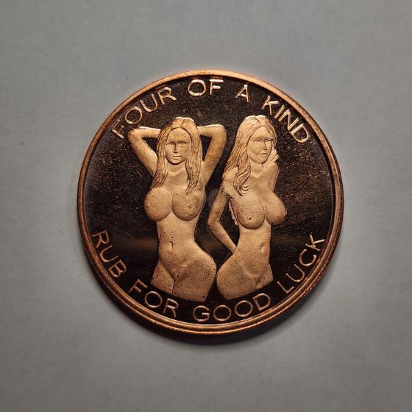 "Four of a Kind Rub for Good Luck" 1 ADVP oz .999 Fine Copper Round