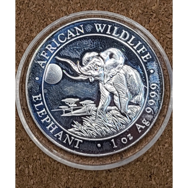 2016 Somalia 100 Shillings African Wildlife 1 Oz 9999 Silver Elephant Coin