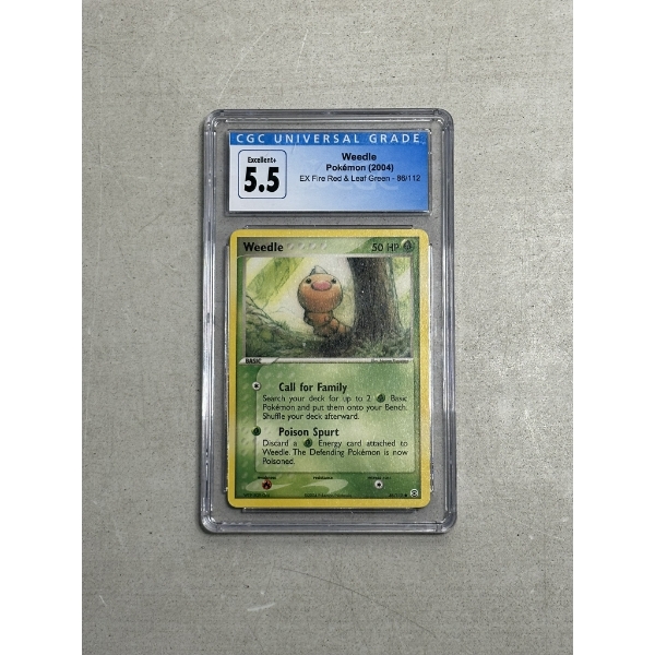 CGC 5.5 - 2004 Pokemon Weedle Trading Card - EX Fire Red & Leaf Green Set 86/112