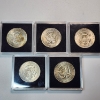 Image 2 : 5 United States Assorted Years 40% Silver Kennedy Half Dollars - FV: $2.50