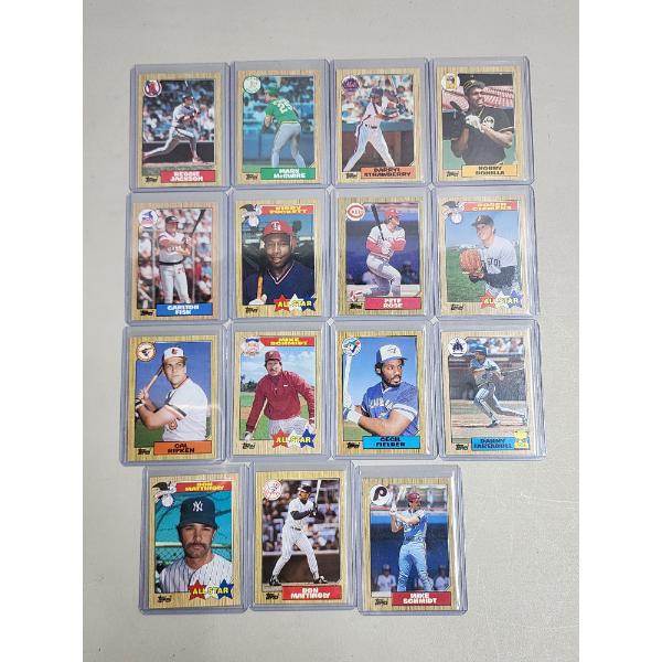 Lot of Assorted 1987 Topps Baseball Cards - All in Card Holders in Excellent Condition! 