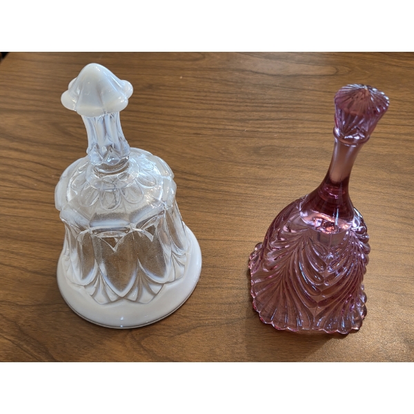 PICKUP IN CANTON -  Two Fenton Glass Collector Bells 